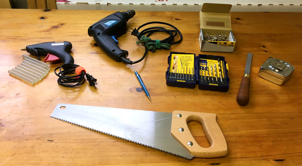 Tools for building a cat tower